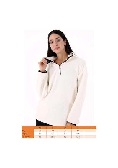 Scorp Cheer Casual Kadın Peluş Sweatshirt Ekru Standart Çok Renkli