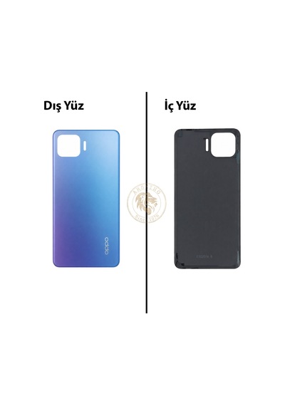 Oppo Kapak Reno 4 Lite Mavi Arka Kapak Arka Cam Batarya Kapağı Lazer Kesim Kapak Pil Kapağı Back Cover Çok Renkli