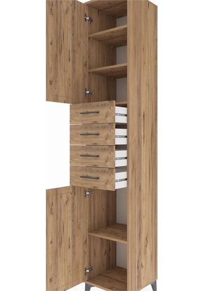 Hyperion Dolap 4 Raflı 4 Çekmeceli 2 Kapaklı 44x44x243 Çam-çam Çam Hyperion Dolap 4 Raflı 4 Çekmeceli 2 Kapaklı 44x44x243 Çam-çam Çam