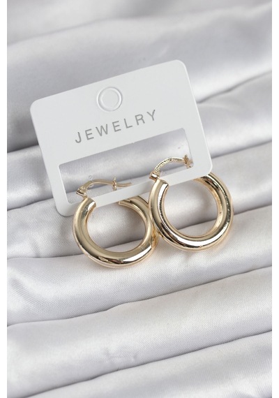 Gold Renk Pirinç Halka 25 Mm Kadın Küpe Altın Altın