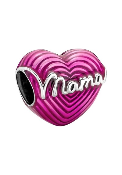 Kırmızı Kalpli Mama Charm Pembe