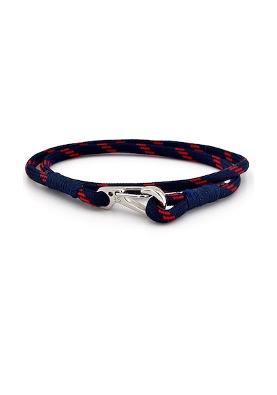 Lacivert Kirmizi Paracord Metal Kanca Sarma Erkek Bileklik M011B Çok Renkli