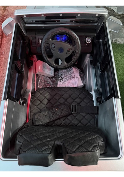 Brabus Özel Plaka Hediyeli Akülü Araba 0-6 Yaş Kumandalı Gümüş
