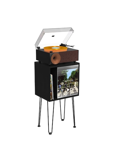 Fennessy İ5s Bluetooth Hoparlörlü 45w Hi-fi Işıklı Retro Pikap Plakçalar Turntable, Kahverengi