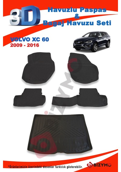 Volvo Xc60 Suv 2009-2016 Paspas Ve Bagaj Havuzu Seti