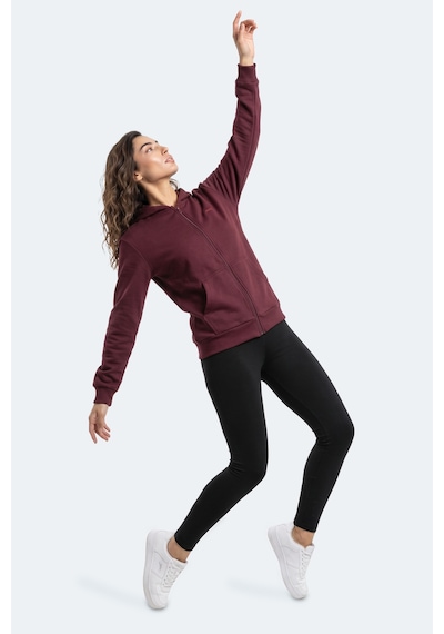 Slazenger Sera I Kadın Fermuarlı Bordo Sweatshırt