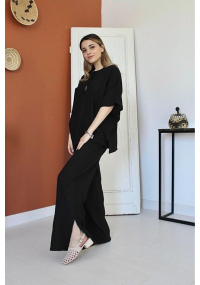 Butik İstanbul Siyah V Yaka Takım