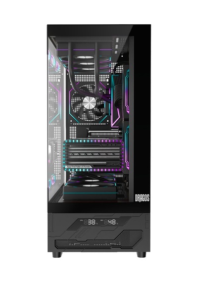 Dragos Basalt Pro V2 Siyah Temp. Display 6x Argb Usb 3.0 Typec Psu Yok Matx Gaming Bilgisayar Kasası