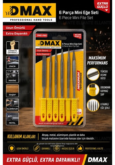 6 Parça Mini Eğe Seti Profesyonel Hassas İşçilik Metal Ahşap Plastik Eğe Takımı