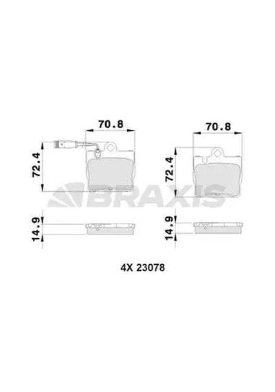 Braxıs Ab0361 Arka Fren Balatasi A0034201920