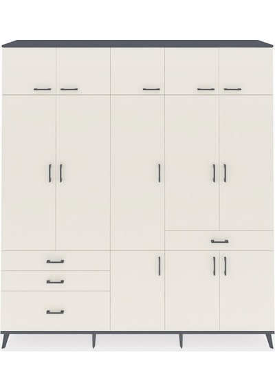 Hyperion Dolap 8 Raflı 4 Çekmeceli 3 Askılı 220x44x243 Antrasit-aytaşı/aytaşı Çok Renkli Hyperion Dolap 8 Raflı 4 Çekmeceli 3 Askılı 220x44x243 Antrasit-aytaşı/aytaşı Çok Renkli