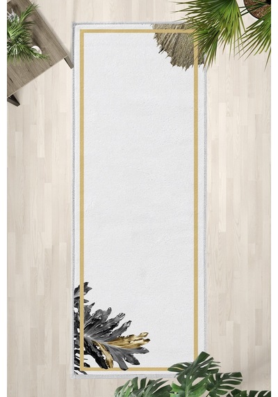 Floransa Byeaz Beyaz Yıkanabilir Mutfak Halısı