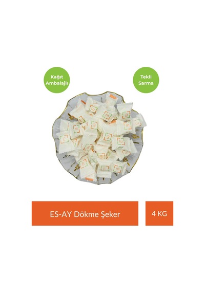 Şeker Tekli Sarma Küp Şeker 4 Kg Kağıtlı