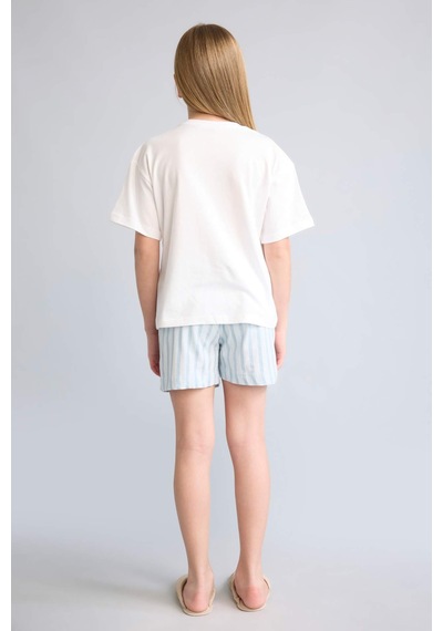 Defacto Regular Fıt 2li Beyaz Pijama Takımı Kız Çocuk H5585a826smwt34 Beyaz-wt34