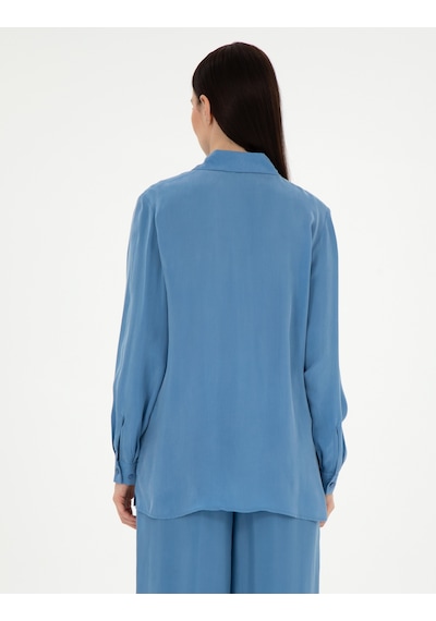 Pierre Cardin Kadın İndigo Gömlek Desenli 50305757-vr028 Indigo