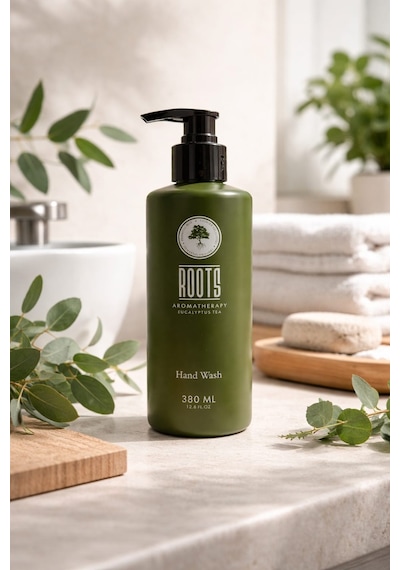 Roots Aromatherapy Okaliptüs Çayı Özlü Sıvı El Sabunu 380 Ml Ferahlatıcı & Nemlendirici El Yıkama Jeli