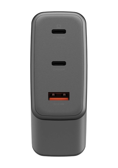 Ampcharge Gan100 2 Adet 100w Type-c Ve 30w Usb 3.0 Çıkışlı Hızlı Şarj Aleti - Koyu Gri