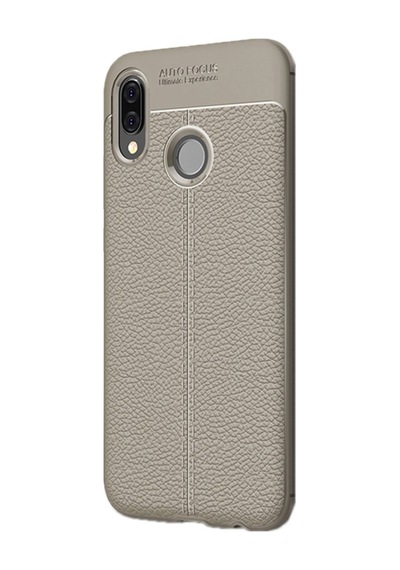 Huawei P20 Kılıf Niss Silikon Deri Görünümlü Arka Kapak