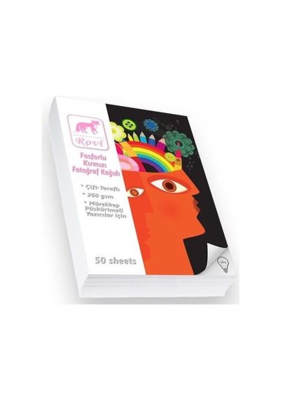 Rovi Fine-Art Fosforlu Kırmızı Fotoğraf Kağıdı - 260Gsm - 50Yp -
