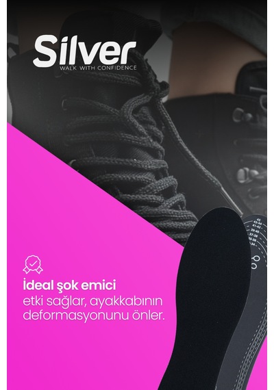 Silver Polar Kumaşlı Termal Ayakkabı Tabanlığı - Yumuşak Dokulu Kışlık Taban 35-45