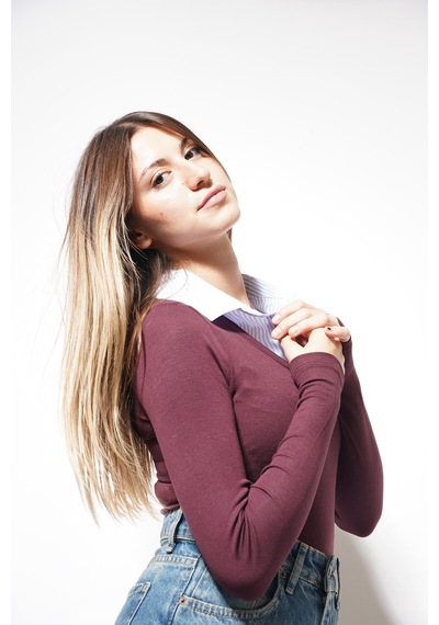 Ckm Moda Minaly Gömlek Detay Bluz Bordo