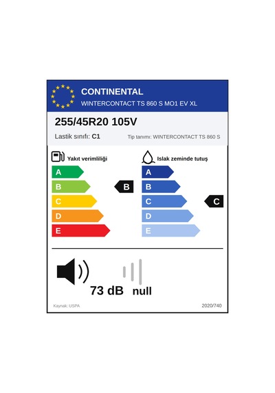 Continental 255/45 R20 105V XL Wintercontact TS 860 S Mo1 Ev Kış Lastiği 2026