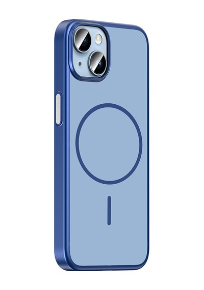 iPhone 13 Kılıf M-safe Şarj Özellikli Zore Lora Pc Kapak - Lacivert