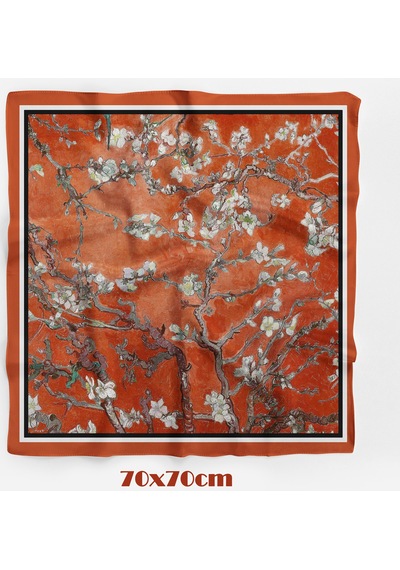 Orange Blossom Desen 70 70cm Bandana/fular Çok Renkli