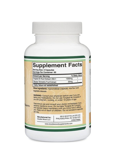Double Wood Supplements Tongkat Ali Complex 1020mg 120 Capsul...