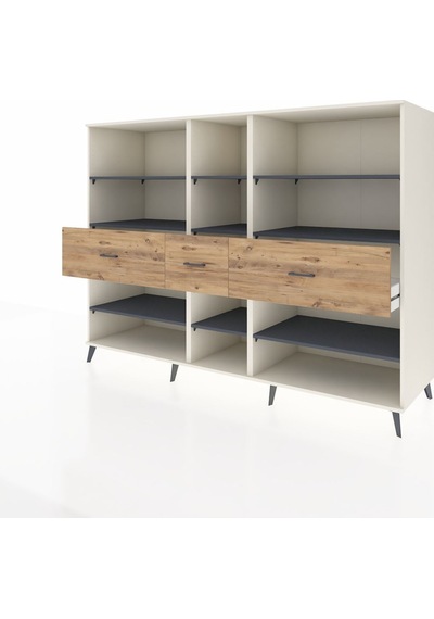 Kronos Dolap 9 Raflı 3 Çekmeceli 220x59x163 Aytaşı-antrasit/çam Aytaşı-antrasit/çam Kronos Dolap 9 Raflı 3 Çekmeceli 220x59x163 Aytaşı-antrasit/çam Aytaşı-antrasit/çam