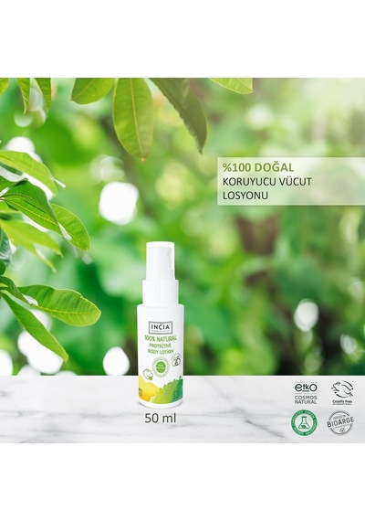 Incıa%100 Doğal Koruyucu Vücut Losyonu Sprey Yenidoğan Bebek Çocuk İçin Limon Okaliptus Vegan 50 Ml