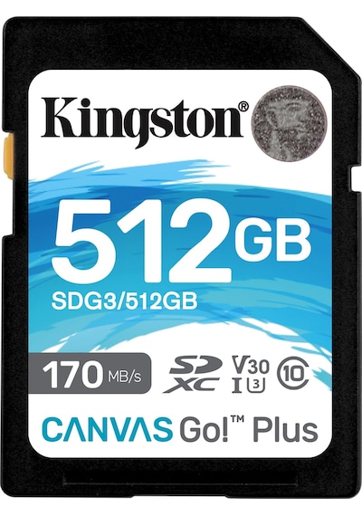 Kıngston Canvas Go Plus SDG3/512 GB 512 GB SD 170R Hafıza Kartı