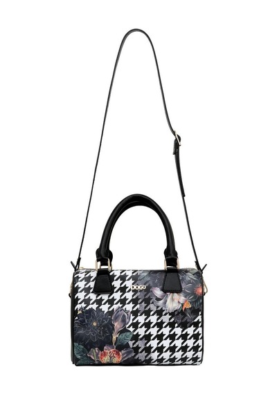 Dogo Kadın Vegan Deri Siyah El Çantası - Black Majestic Garden Tasarım Multicolor