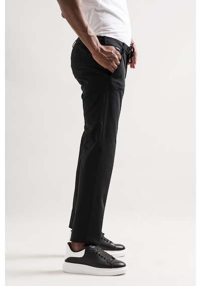 Slimfit Beli Lastikli Ve İplikli Polyamid Hafif Parlak Kışlık Kumaş Erkek Jogger Pantolon 001