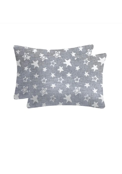 Flanel Pazen Fermuarlı Bebek Yastık Kılıfı 35x45 2 Adet Gri - Beyaz