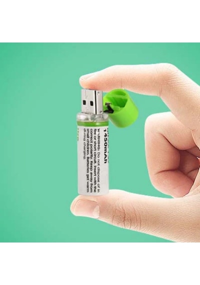 Buffer Usb Şarjlı 1450mah Aa 1.2v Lityum Kalem Pil 2 Li Set, Tekrar Şarj Edilebilir Uzun Ömürlü Dönüştürülebilir Batarya