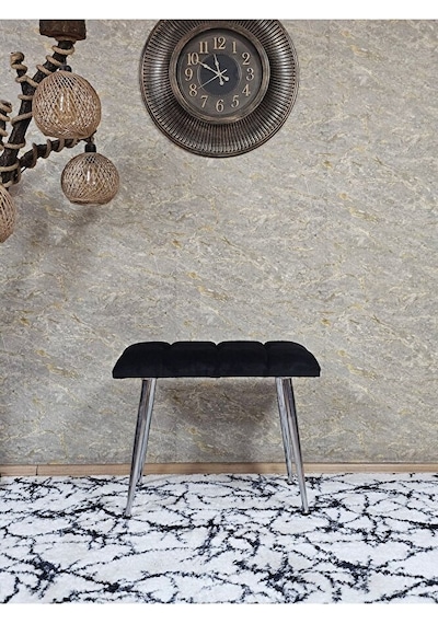 Krom Sivriltme Ayaklı 60 Cm Puf Bench - Puf - Bench - Oturak - Mu Çok Renkli