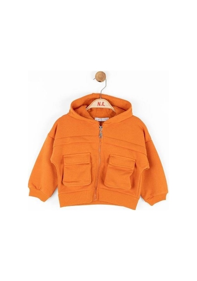 Nk Kids Kız Çocuk Kapüşonlu Fermuarlı Fulya Hırka-14794 Turuncu