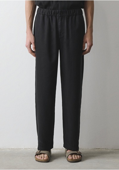Mavi - Siyah Liyosel Tencel Pantolon 0010591-900
