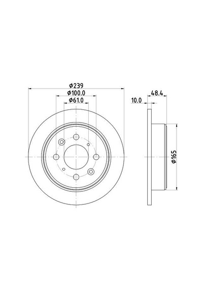 Hella Pagıd Fren Diski Arka Düz 239-4 - Honda Accord 86/89/civic 88/95/crx Hll-8dd 355 103-111