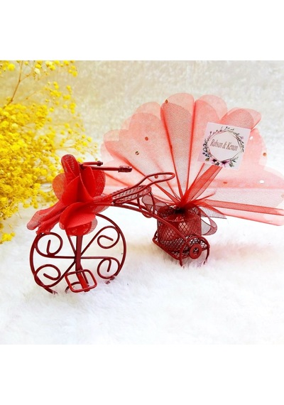 Lazer Çiçekli Metal Bisikler Kına Hediyeliği 30 Adet