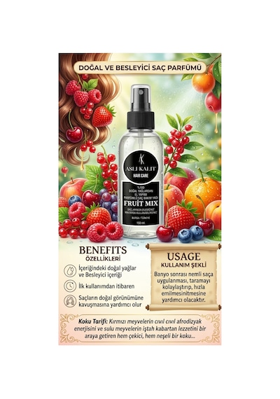 Fruitmix Parfümlü Saç Bakım Yağı Doğal Yağlardan Hair Care Saç Parfümü 150ml