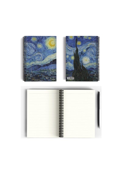 Vincent Van Gogh/the Starry Night,1889 Spiralli Defter 22 A5 Çizgili 100 Sayfa Okul Düz