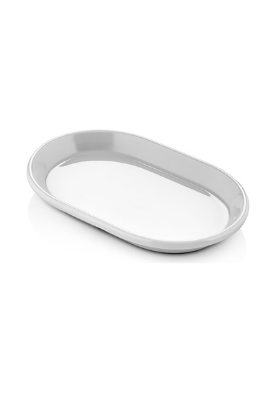 12 Adet 10x15 Cm Melamin Derin Oval Kahvaltılık Mezelik Makinede Yıkanabilir Siyah Servis Tabağı Beyaz