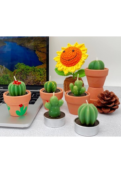 Tr 12 Adet Kaktüs Tealight Mumlar Gelin Partisi Hediyeleri Boho Meksika Parti Dekorasyonları Sukulent Mum Mini Çay I Genel