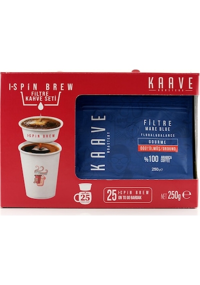 Kaave Roasterty I-Spin Brew Kullanıma Hazır Filtre Kahve Seti, 25 Bardak Öğütülmüş