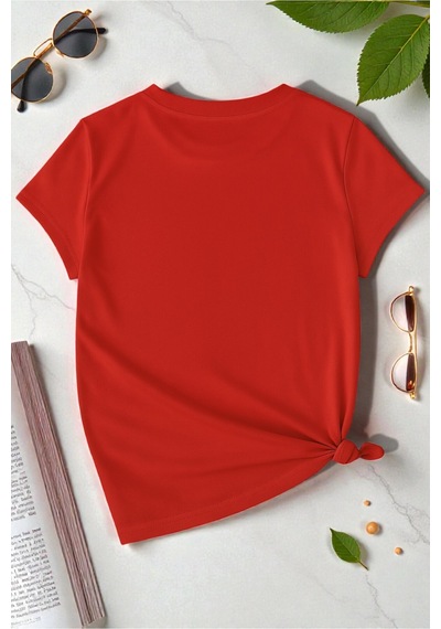 Uyguntarz Unisex Milano Baskılı Tasarım Tshirt Kırmızı