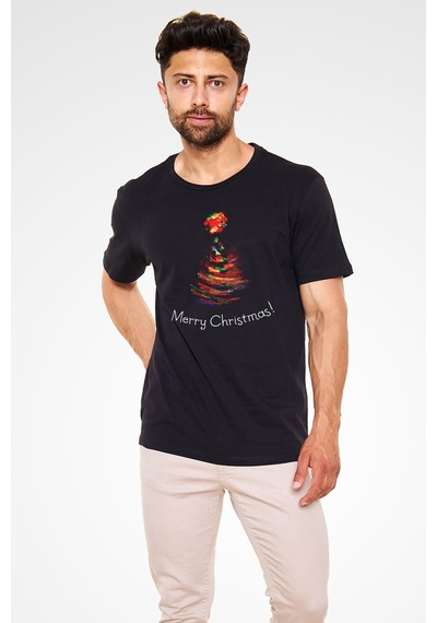Flood Of Style Yılbaşı Yeni Yıl Christmas Siyah Unisex Tişört T-shirt