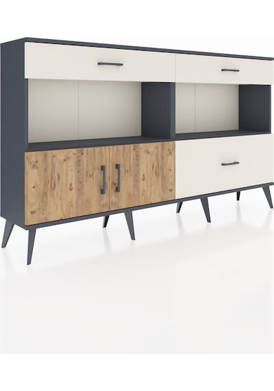 Arges Konsol 2 Raflı 3 Çekmeceli 2 Kapaklı 176x30x99 Antrasit-çam Antrasit-çam/aytaşı Arges Konsol 2 Raflı 3 Çekmeceli 2 Kapaklı 176x30x99 Antrasit-çam Antrasit-çam/aytaşı