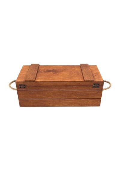 Ahşap Dekoratif Kilitli Büyük Kutu 34cm X 16cm Yükseklik 12cm Asma Kil